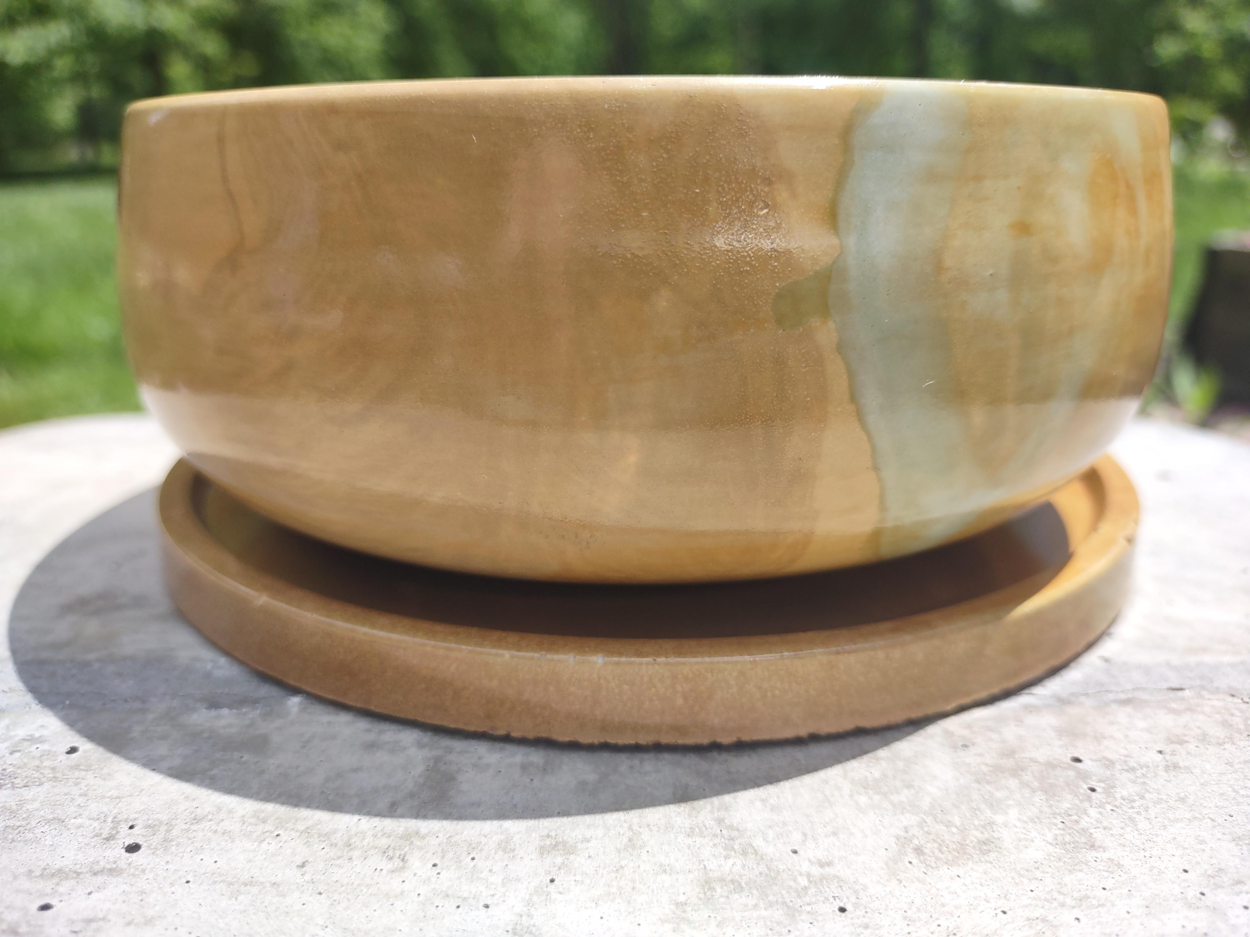 Malayan Buff and Seagrass EverStain stained concrete planter