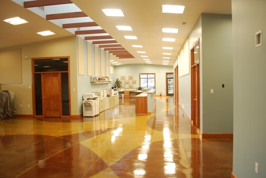 Colored Concrete Sealer on Commercial Floor