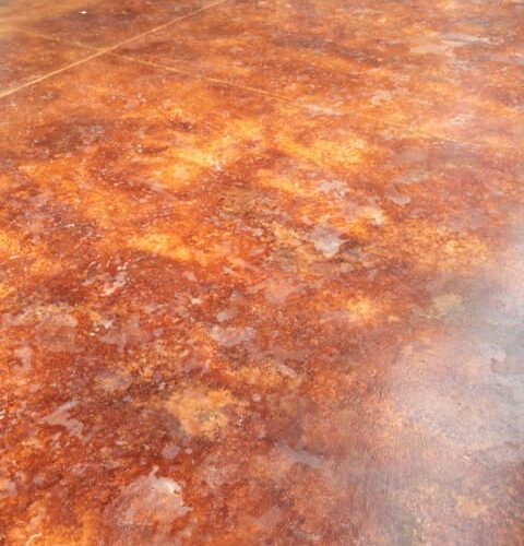 Salt Water Pool Deposit on Concrete Pool Deck Stain