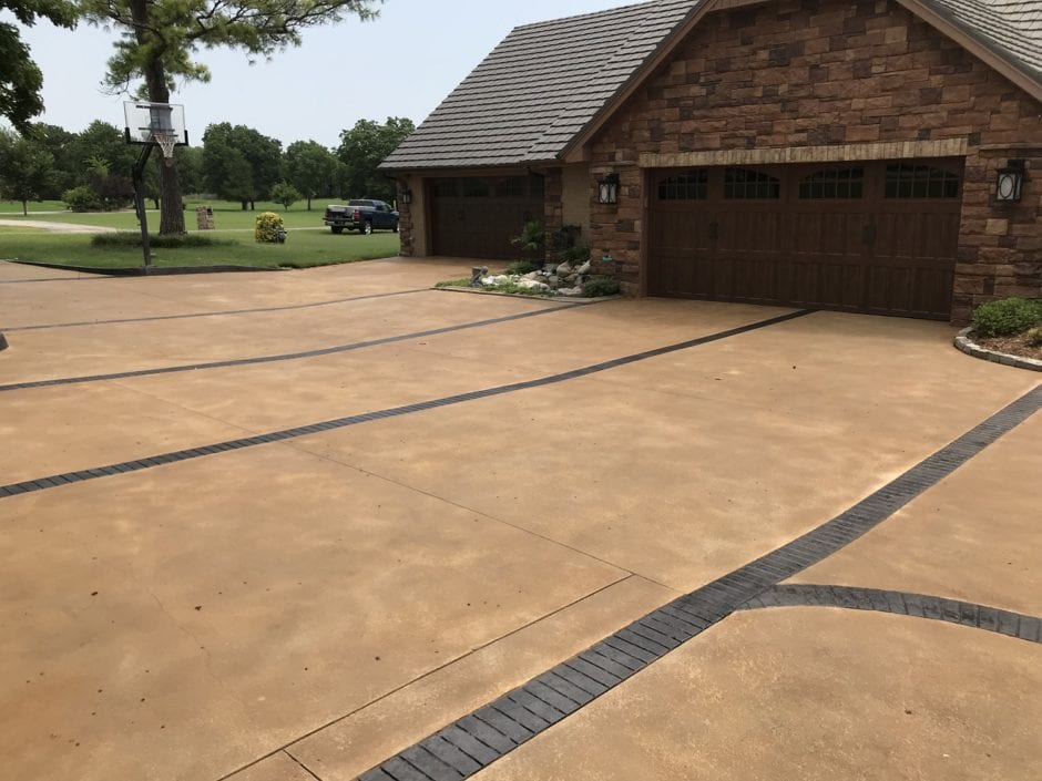 Concrete Stained Driveway and Patio