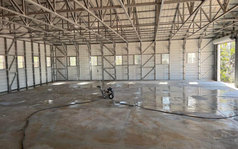 Etching concrete floor
