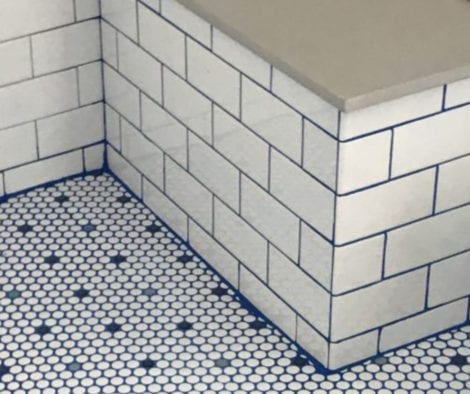 Royal Blue Grout Shower Tile Project