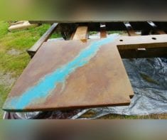 Acid Stained Poured-in-Place Concrete Countertop