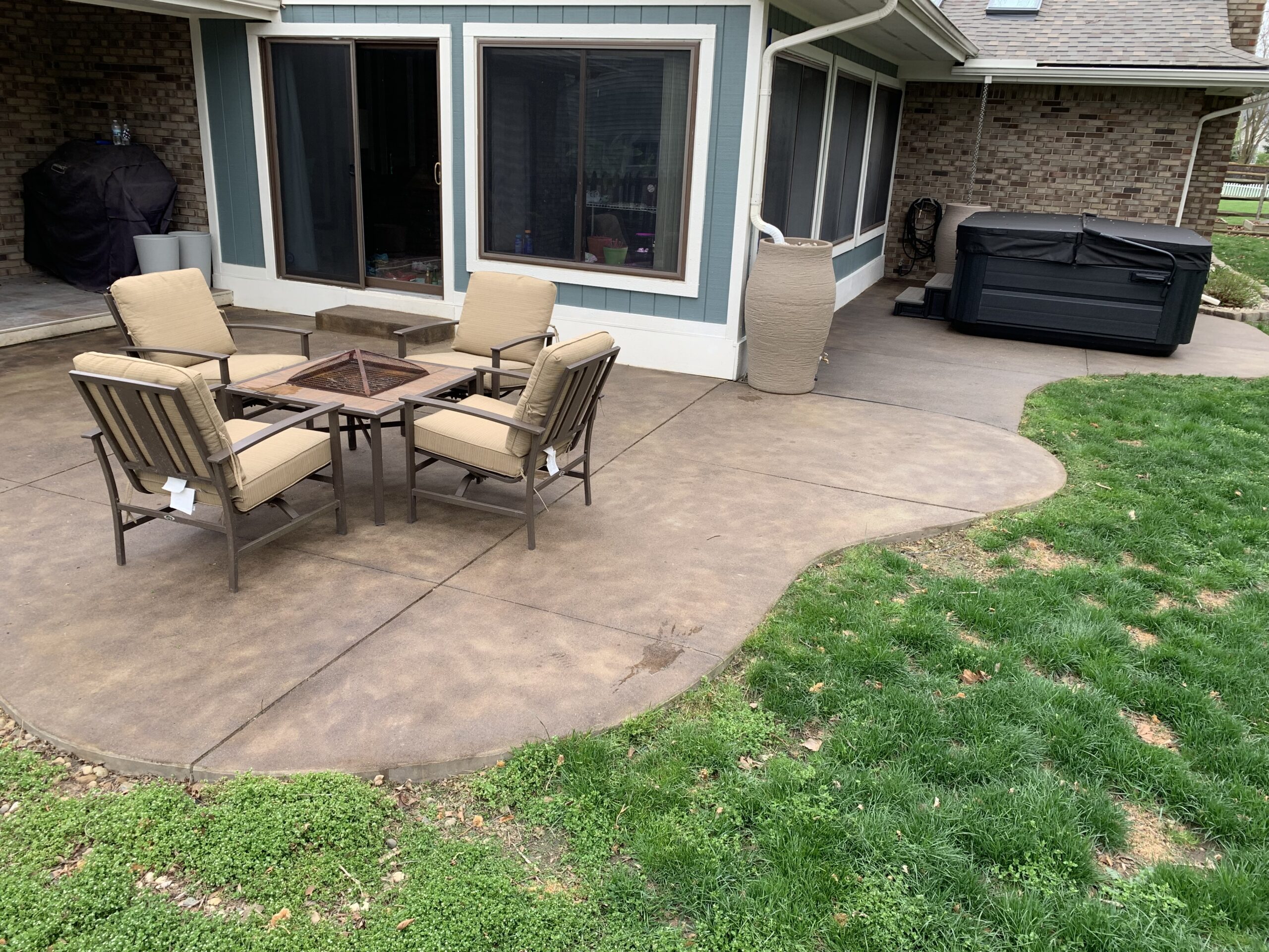Black. Seagrass & Shifting Sand EverStain on Concrete Patio