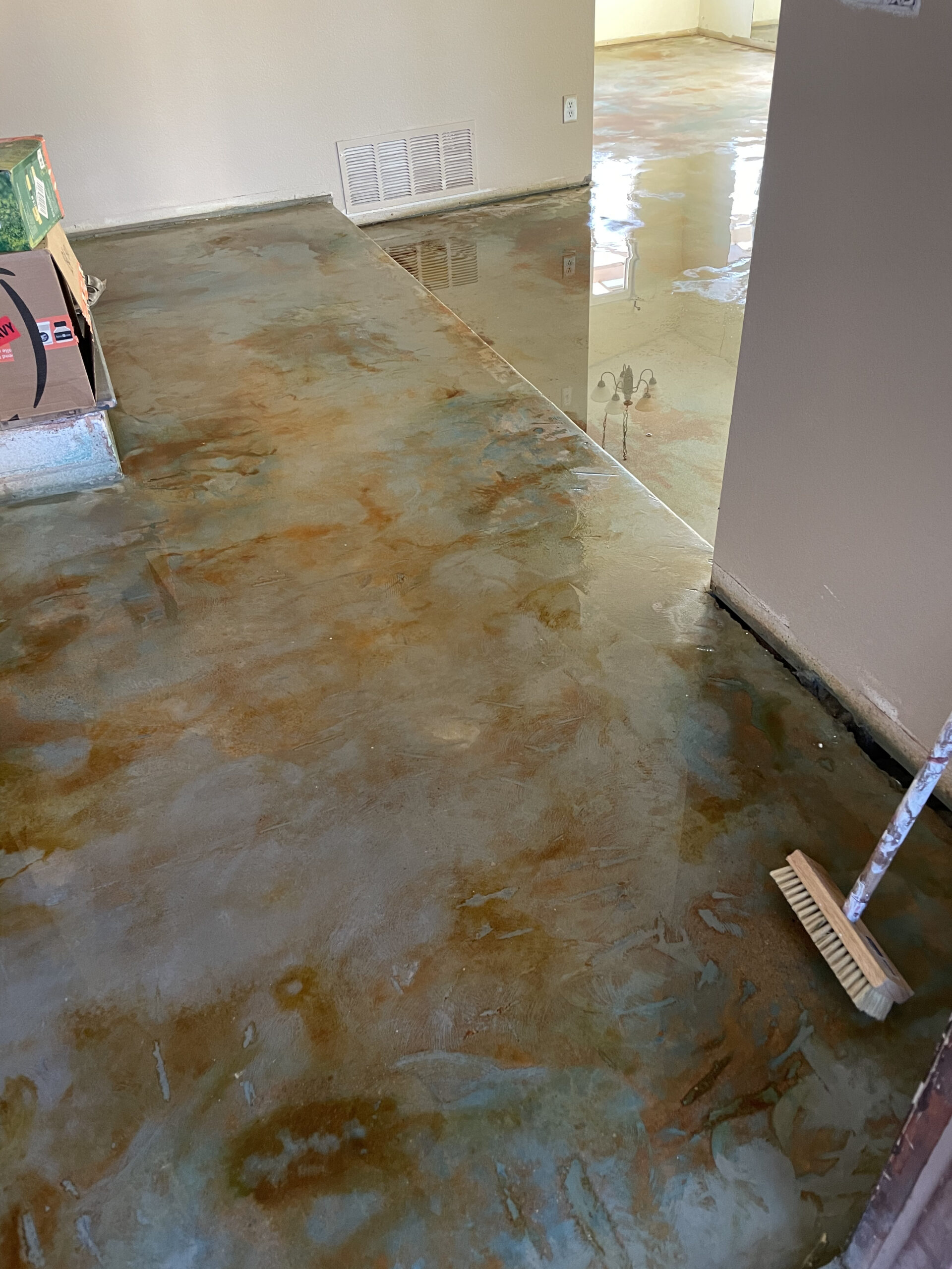 Neutralizing and rinsing Seagrass, Malayan Buff and Cola EverStain Acid Stain