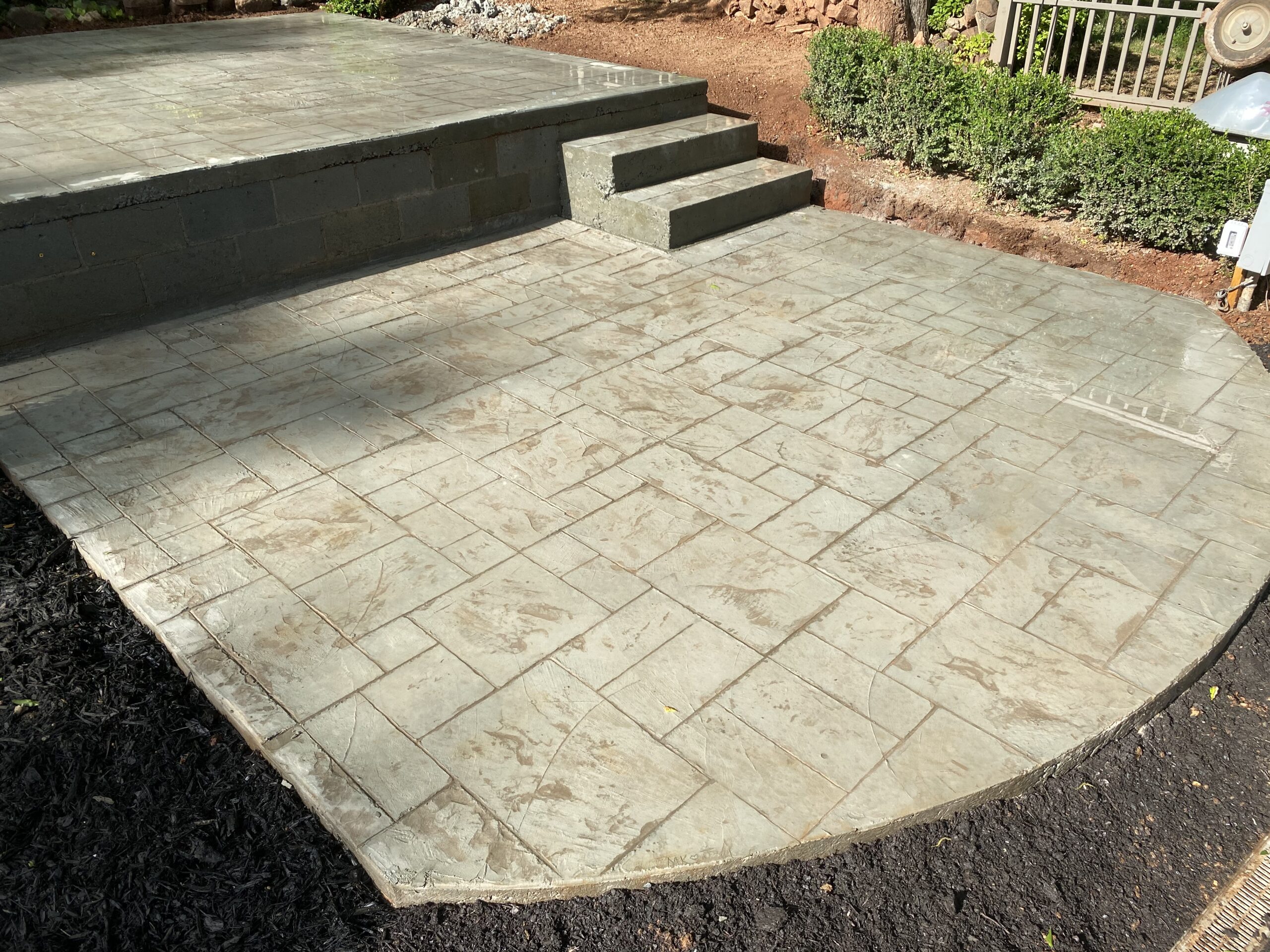 Stamped concrete patio