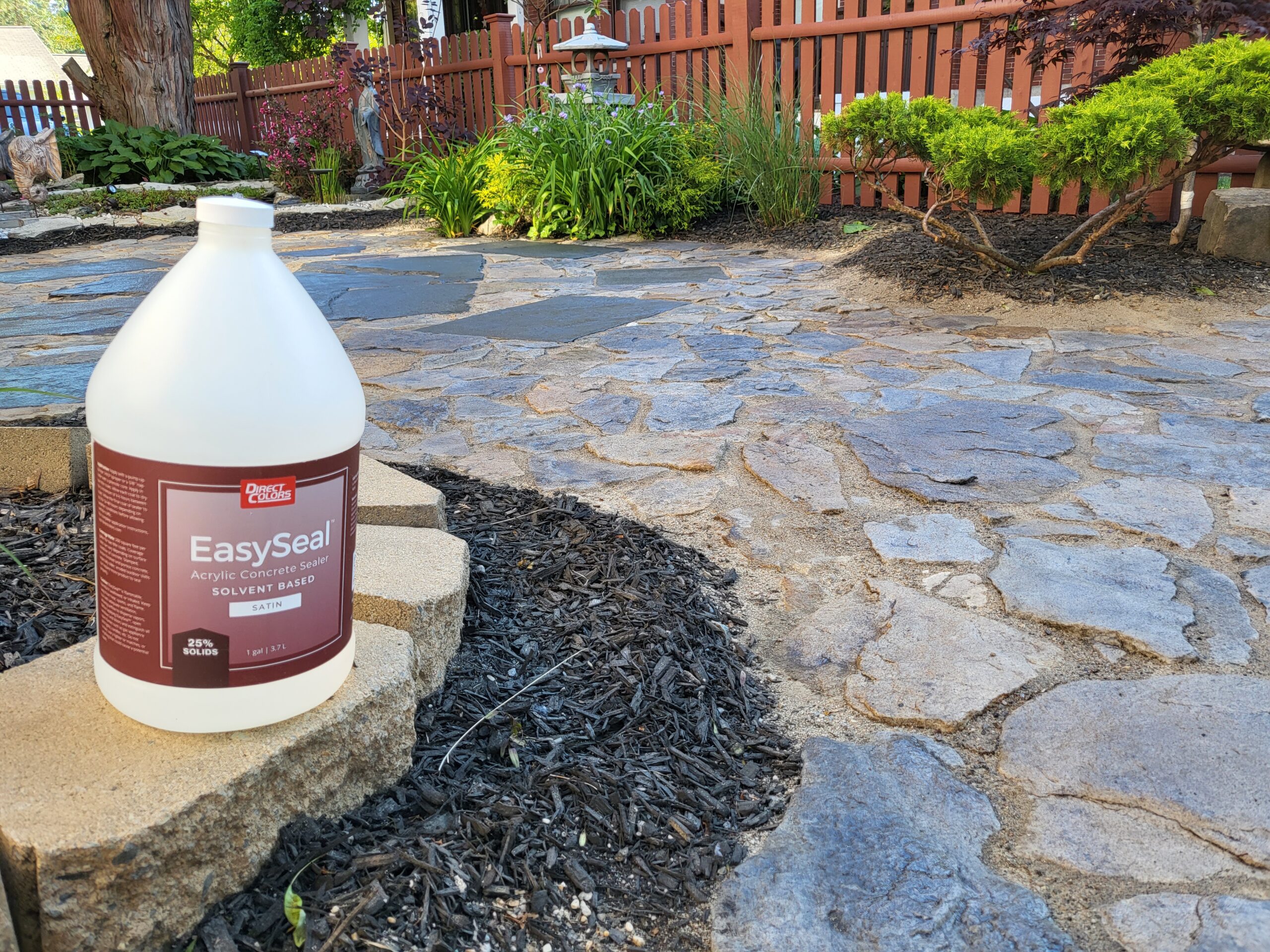 Sealing stained natural stones