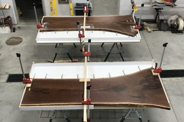 DIY concrete and wood dining tables