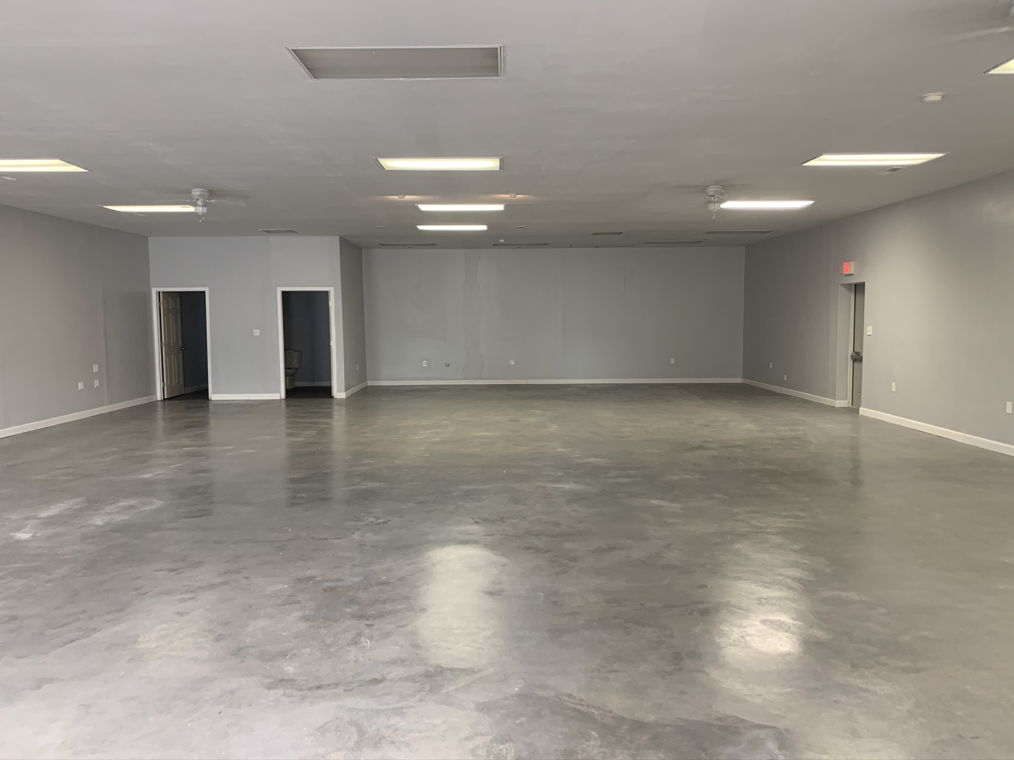 Silver Gray Stained Concrete Floor