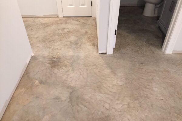 Basement floor after the etching process in preparation for the application of Charcoal AcquaTint