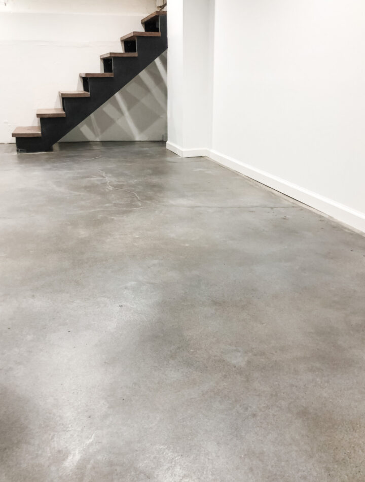Stained Concrete Basement Floor