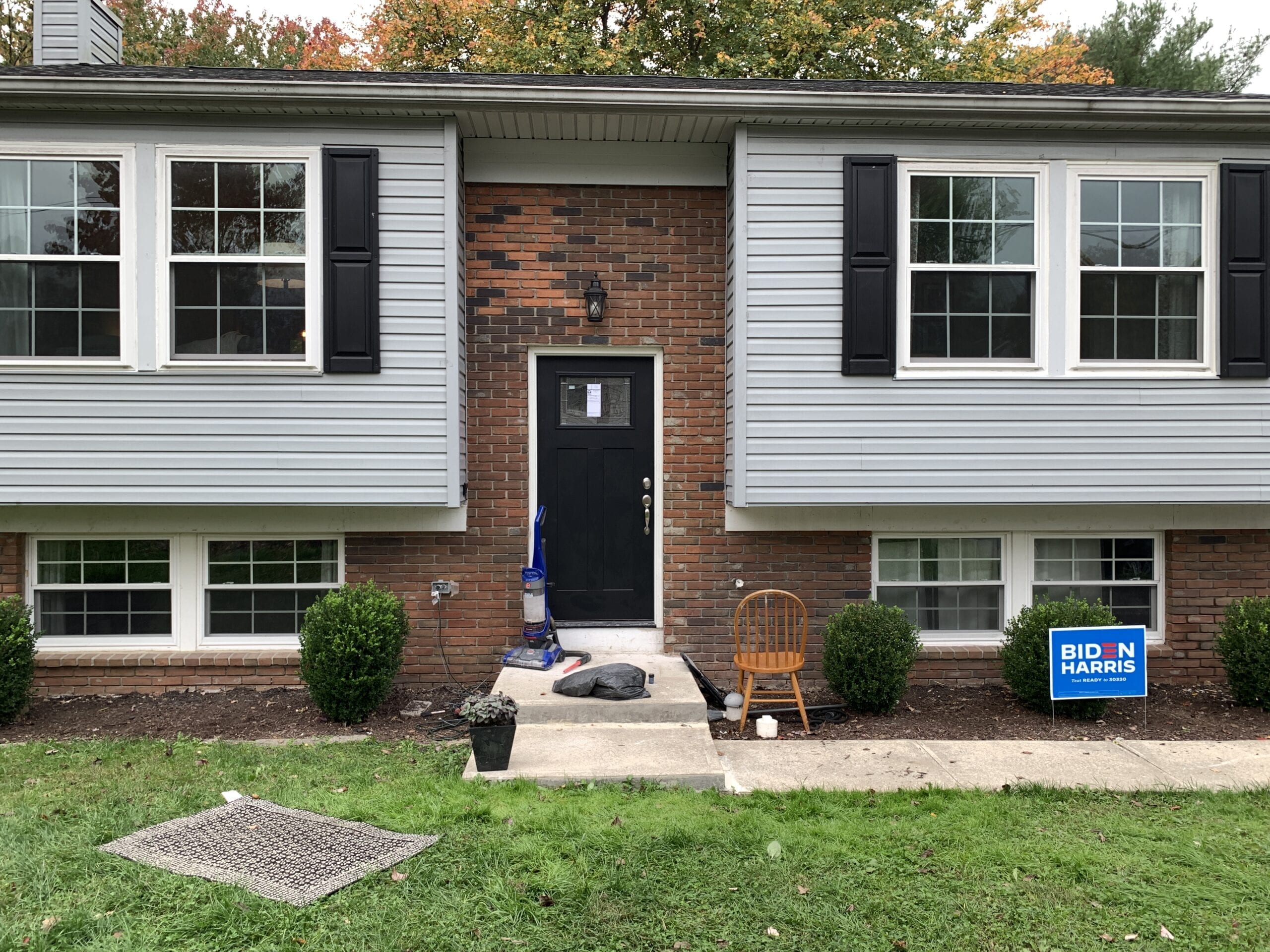 Brick Facade Before During Staining