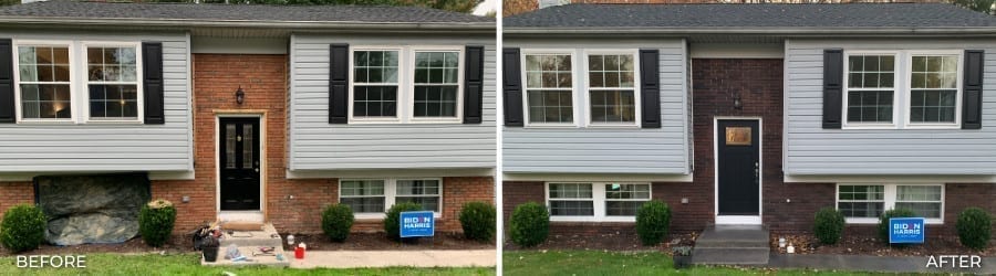 Brick stain before and after photo