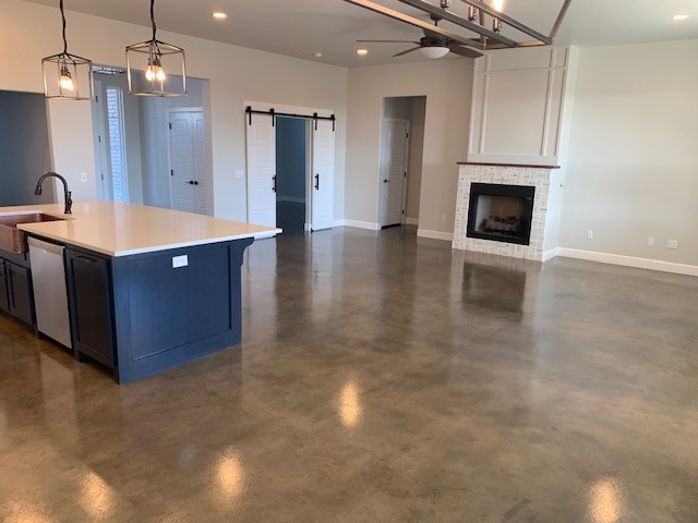 Stormy Gray and Charcoal Vibrant Dye Sealed with Water-Based Acrylic Sealer and Floor Wax