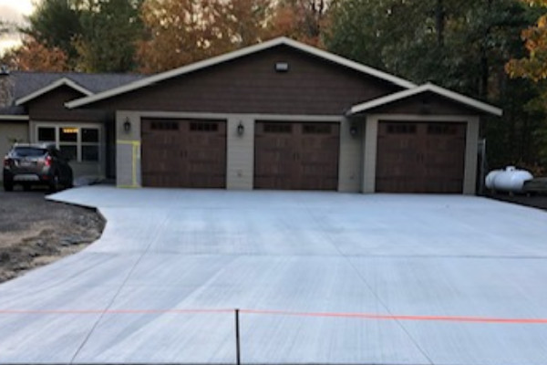 Before Staining Concrete Floor - Brushed Concrete Driveway