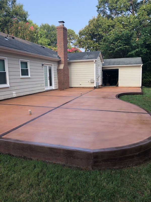 Maple and Aztec Brown EasyTint Stains on Concrete Patio