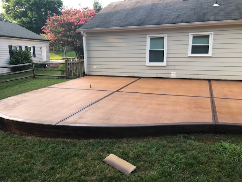 Maple and Aztec Brown EasyTint Stains on Concrete Patio