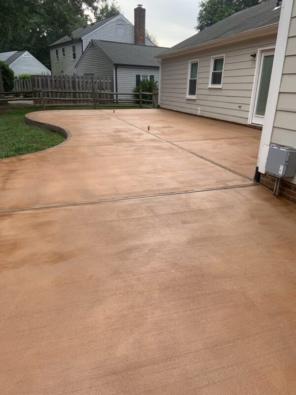 Maple and Aztec Brown EasyTint Stains on Concrete Patio