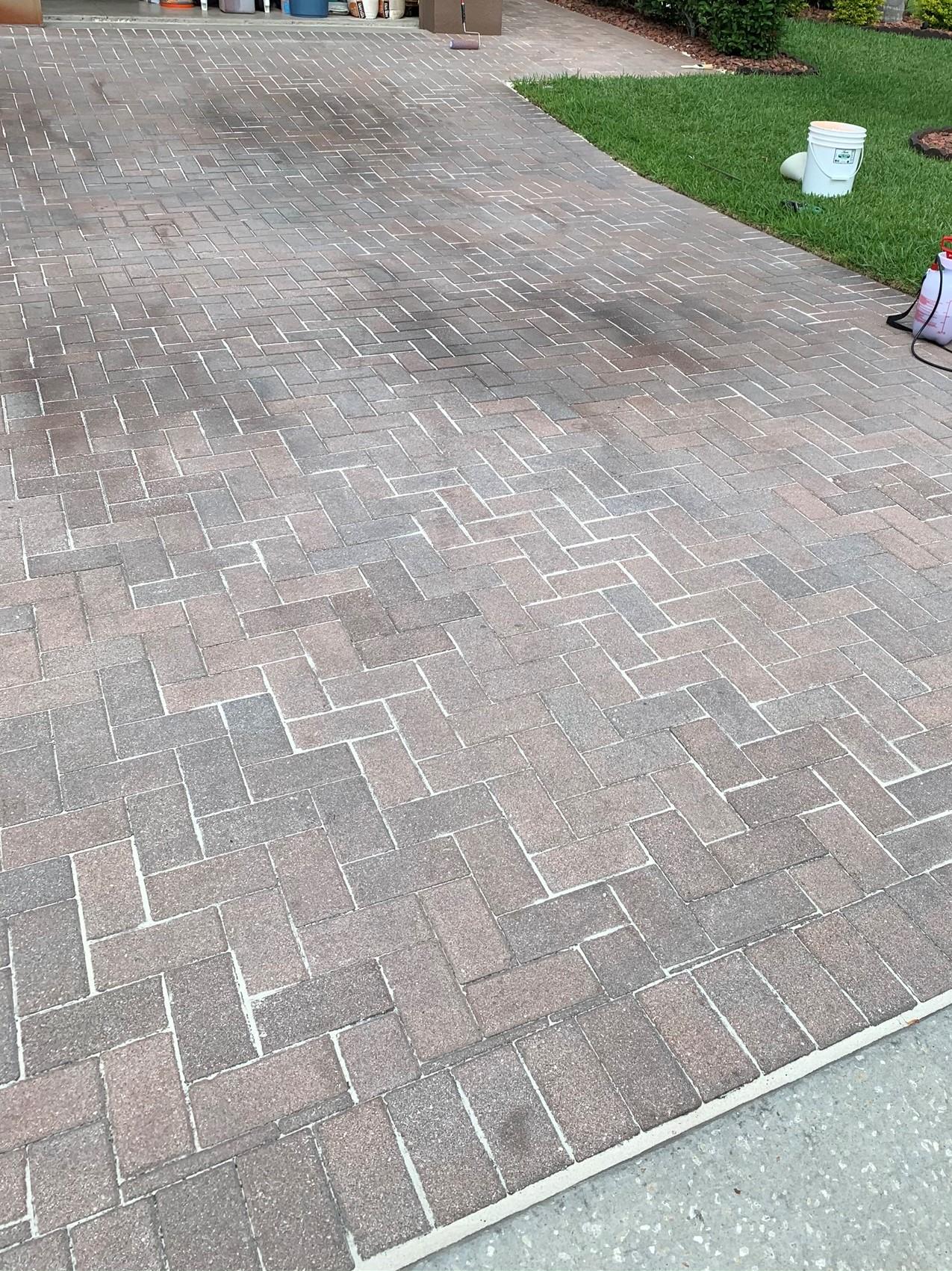 Faded Driveway Concrete Pavers