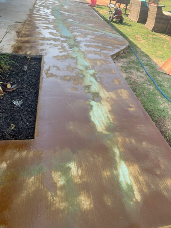 Azure Blue & Cola EverStain Application on Concrete Floor