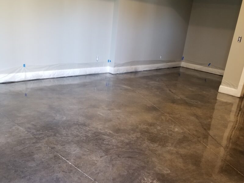 Stormy Gray and Driftwood Vibrance Dye on Concrete Floor