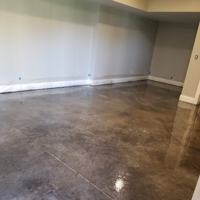 Stormy Gray and Driftwood Vibrance Dye on Concrete Floor