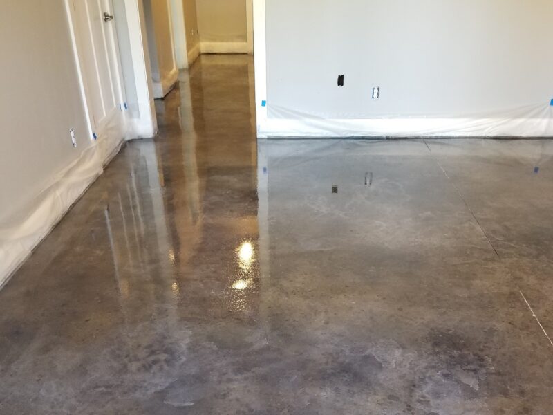 Stormy Gray and Driftwood Vibrance Dye on Concrete Floor