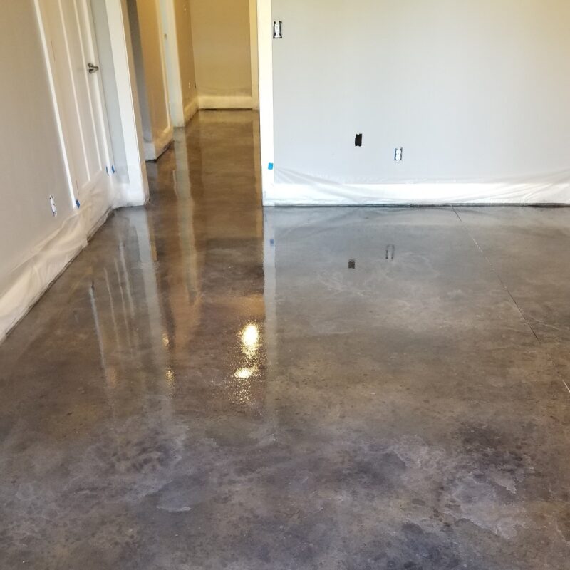 Stormy Gray and Driftwood Vibrance Dye on Concrete Floor