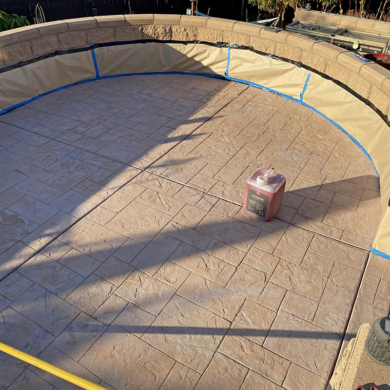 Stamped concrete patio