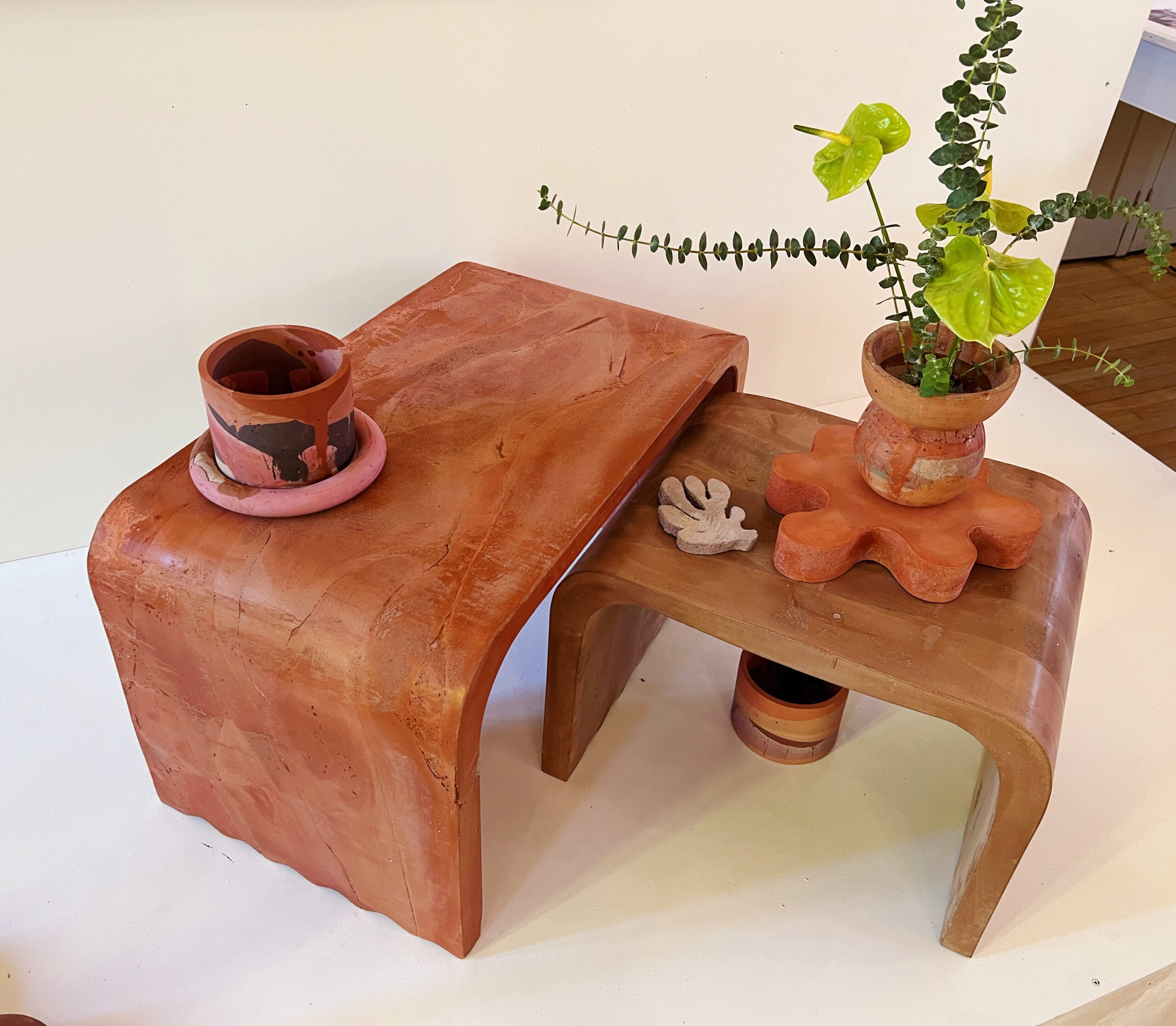 concrete tables for a Furniture Design Exhibit