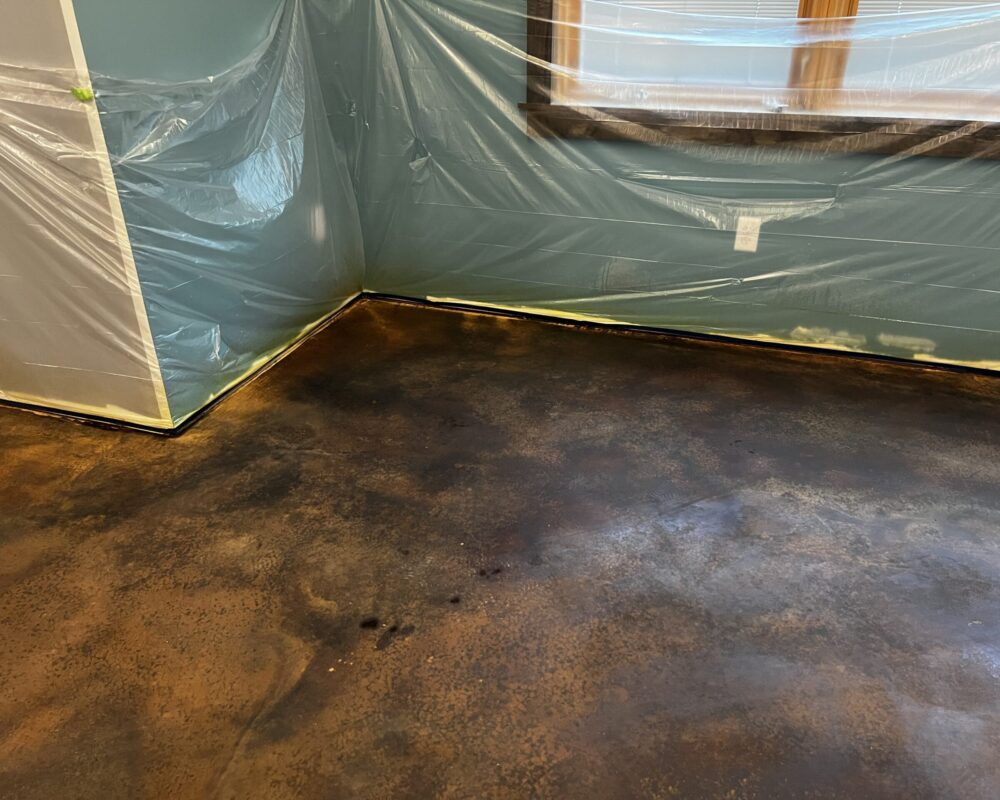 Neutralized acid stain