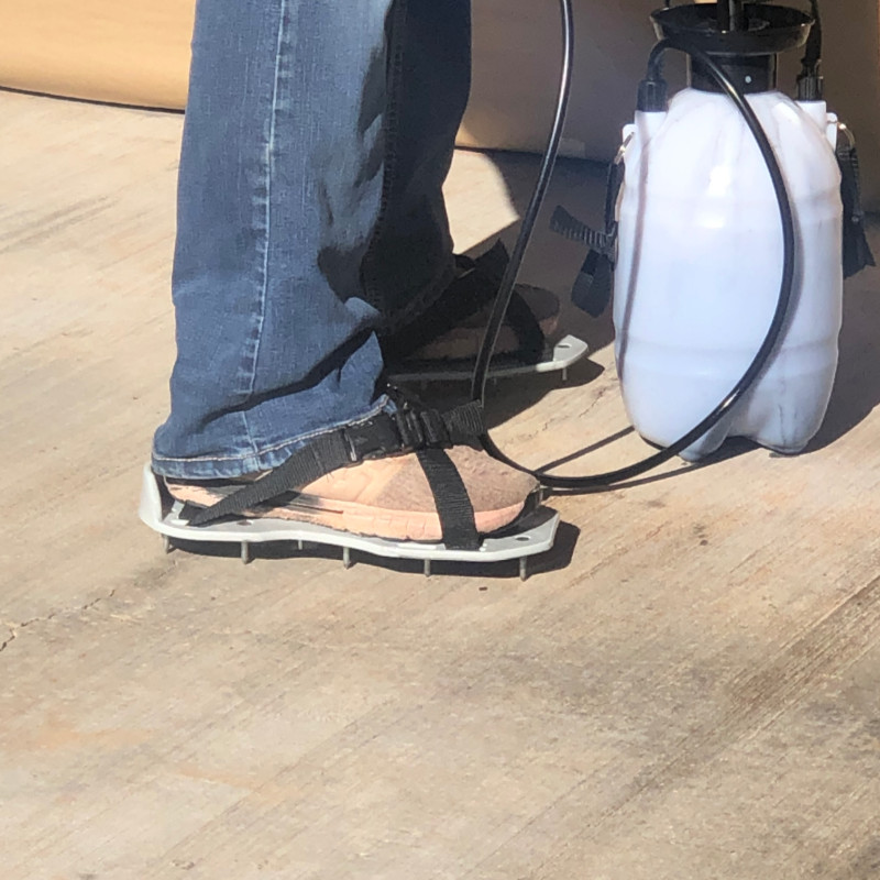 Unfinished broom finish concrete patio