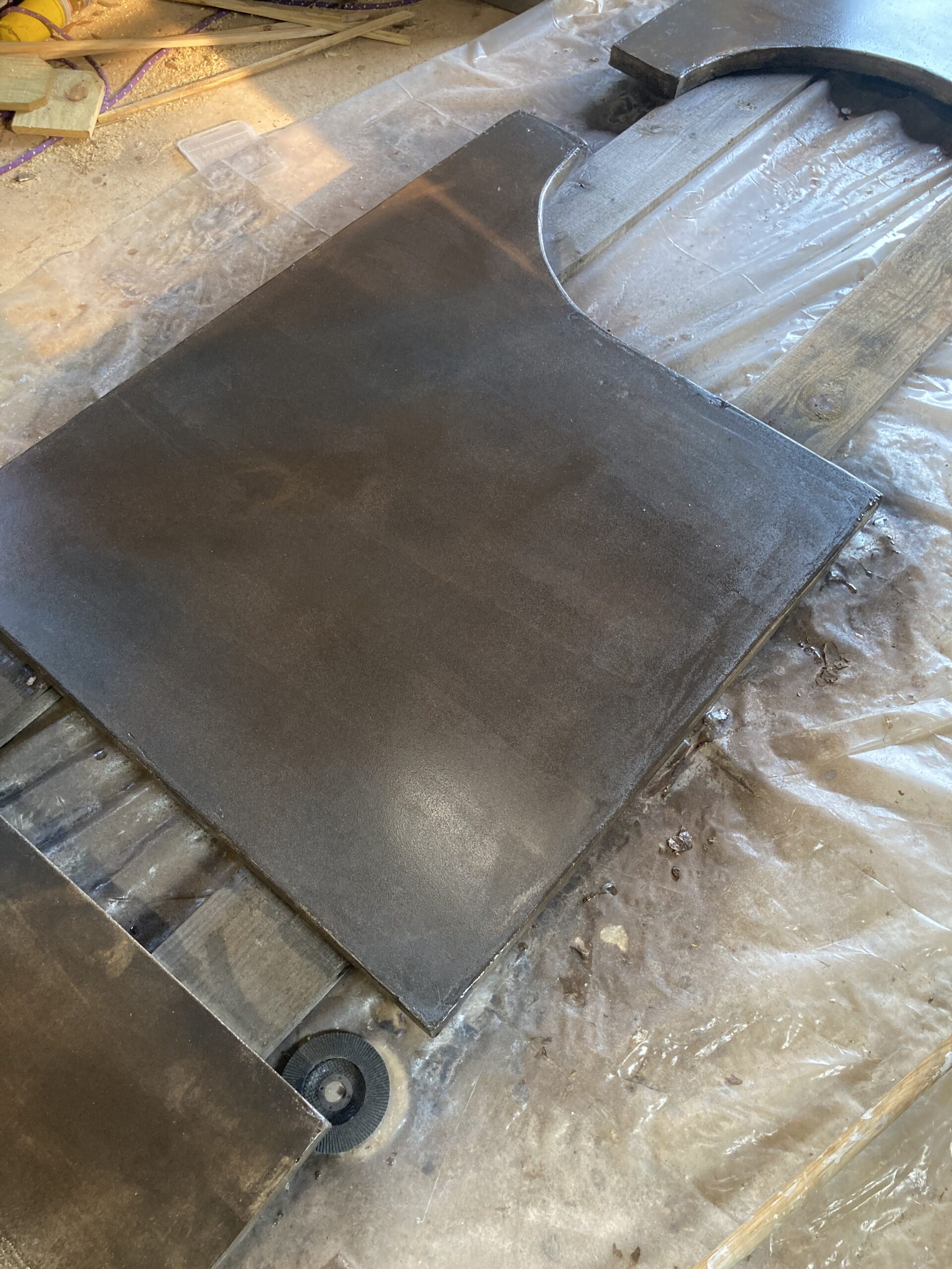 Concrete slabs, glossy and protected after sealing