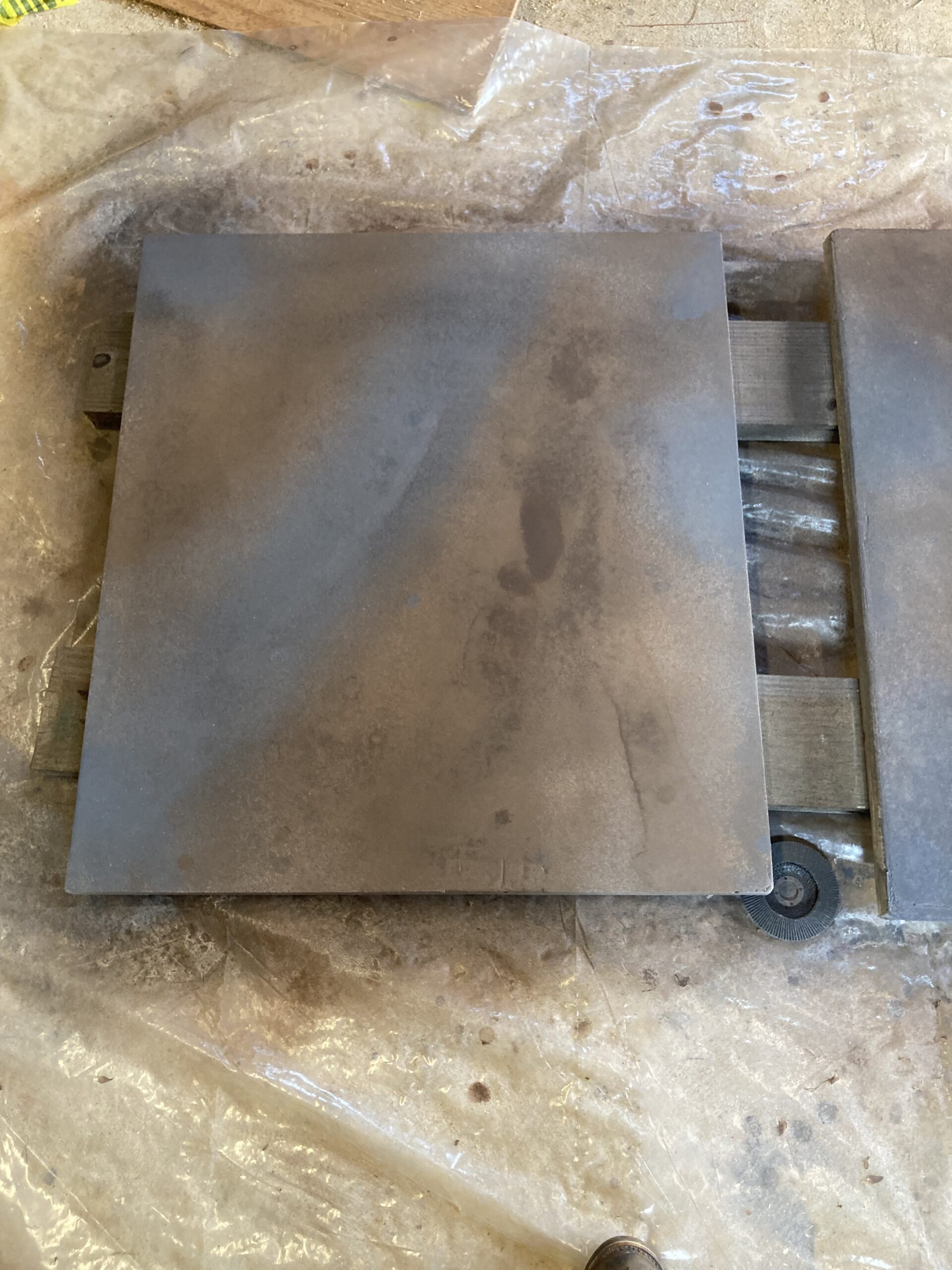 Concrete slabs displaying the depth of Driftwood and Stormy Gray Vibrance Dye