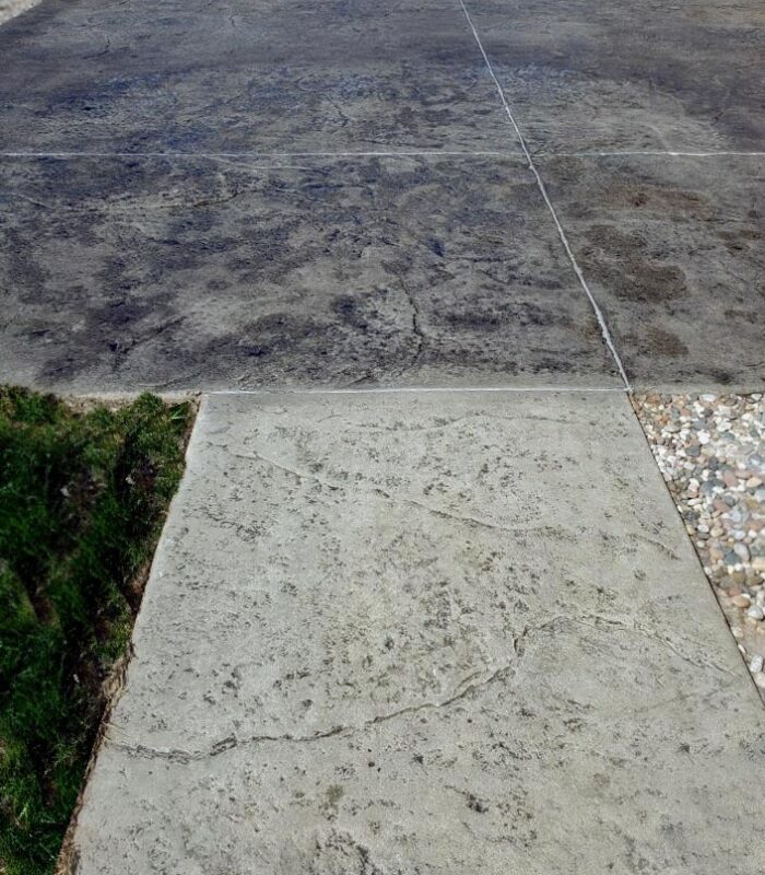 Staining a salt finish concrete patio