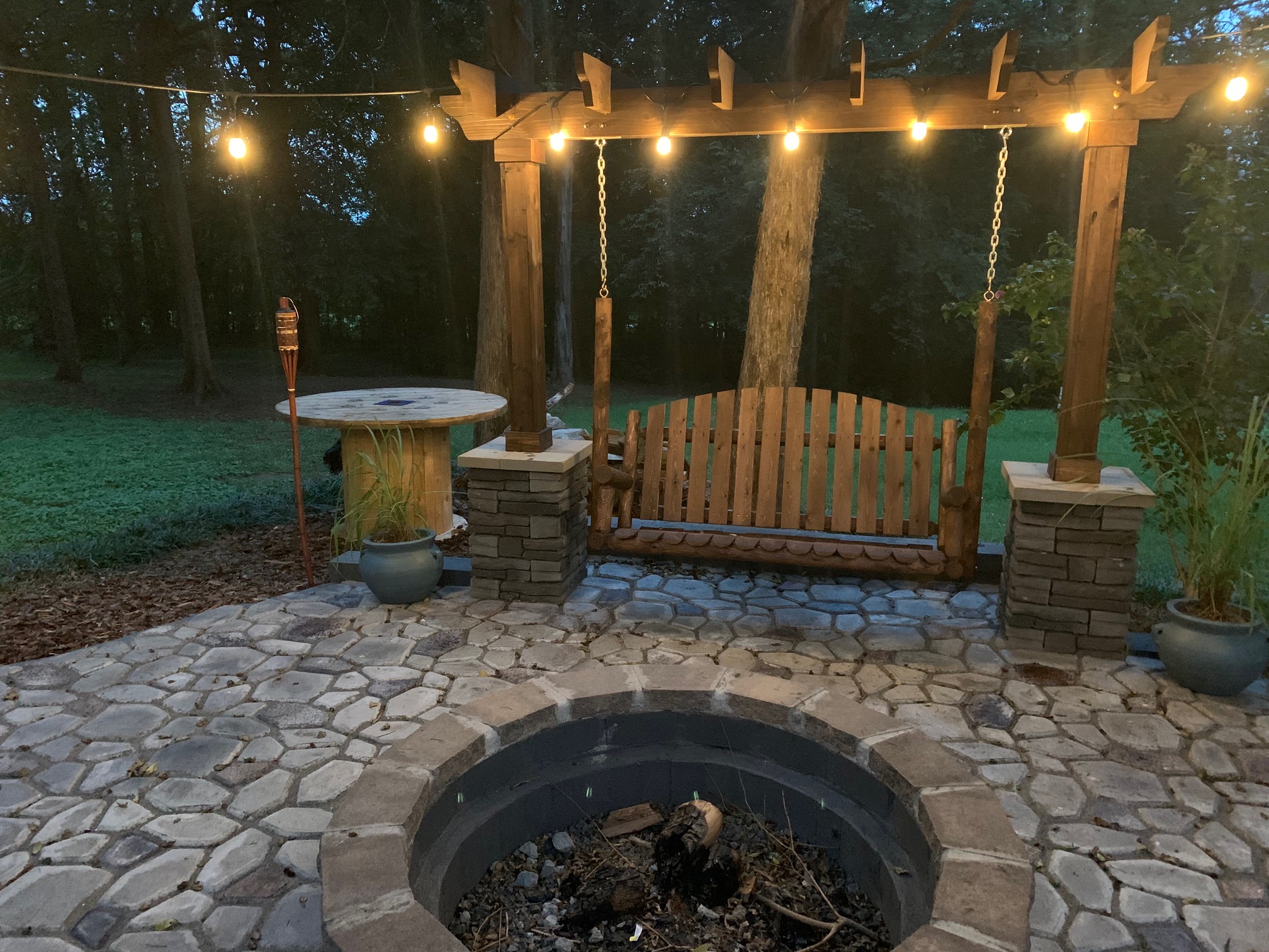 Charcoal Portico Concrete Paver Patio & Pit