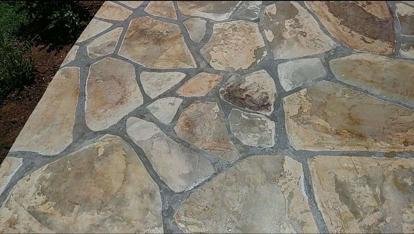 Faux Stained Concrete Flagstone by Blessed Concrete