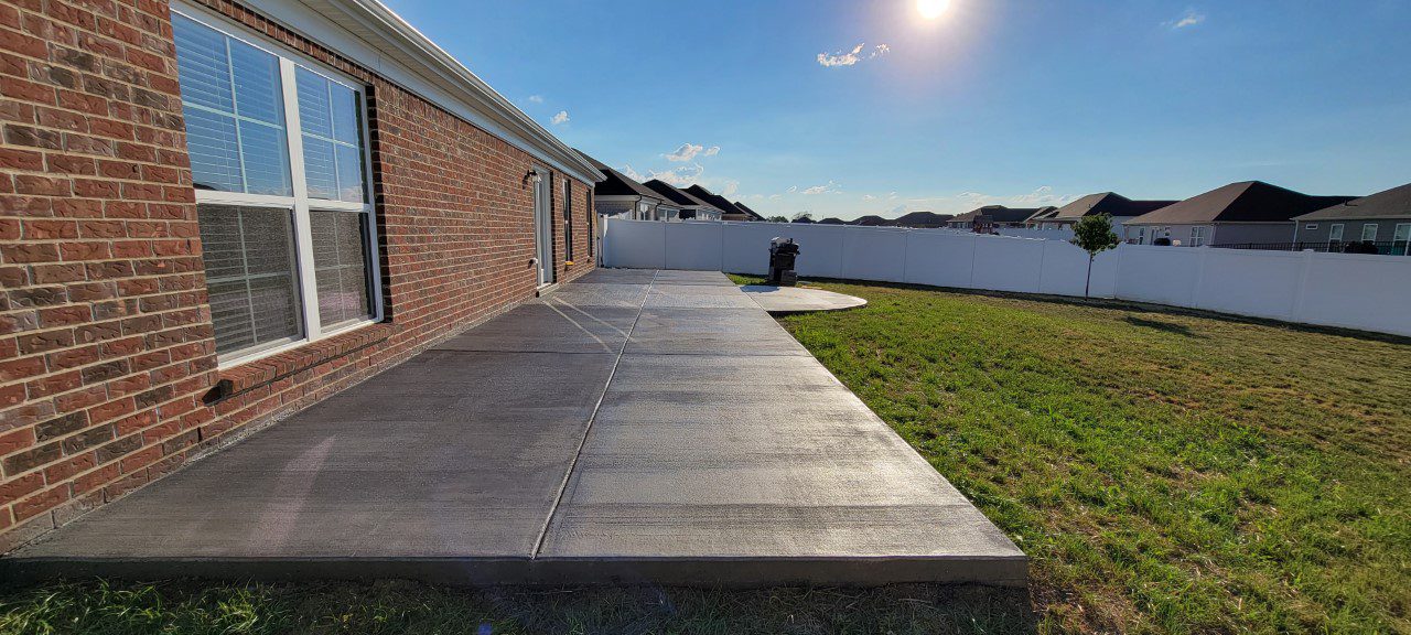 Extended patio, now fully stained with EasyTint Gray