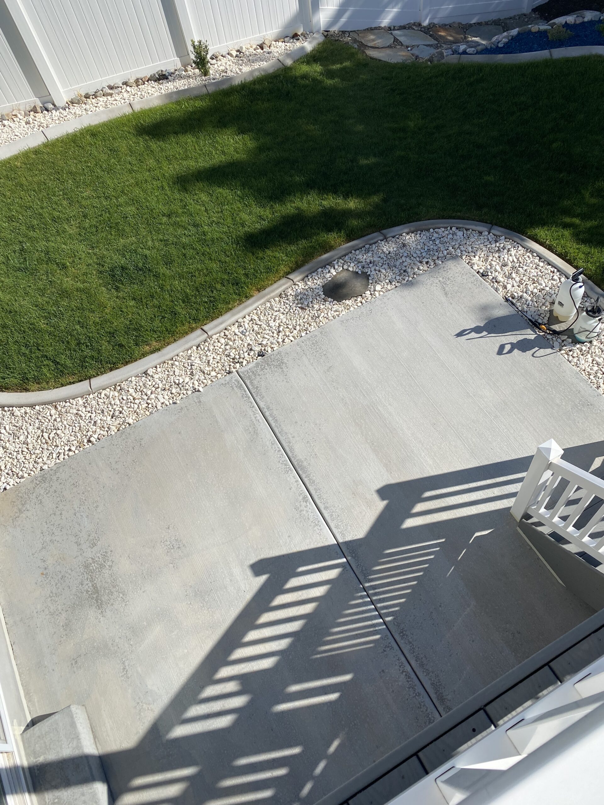 Unfinished concrete patio