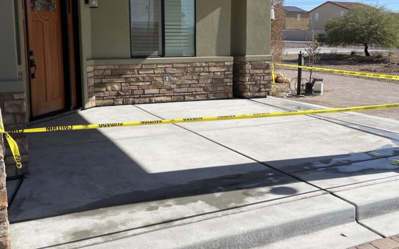 Front porch concrete, prepped and sanded