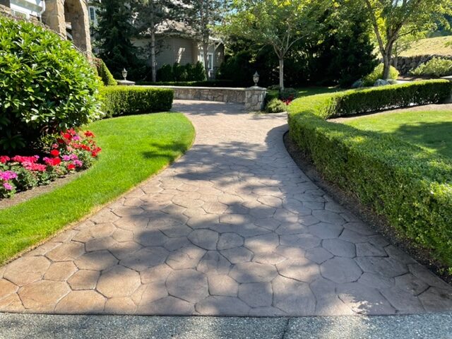 resurfacing stamped concrete walkway entry