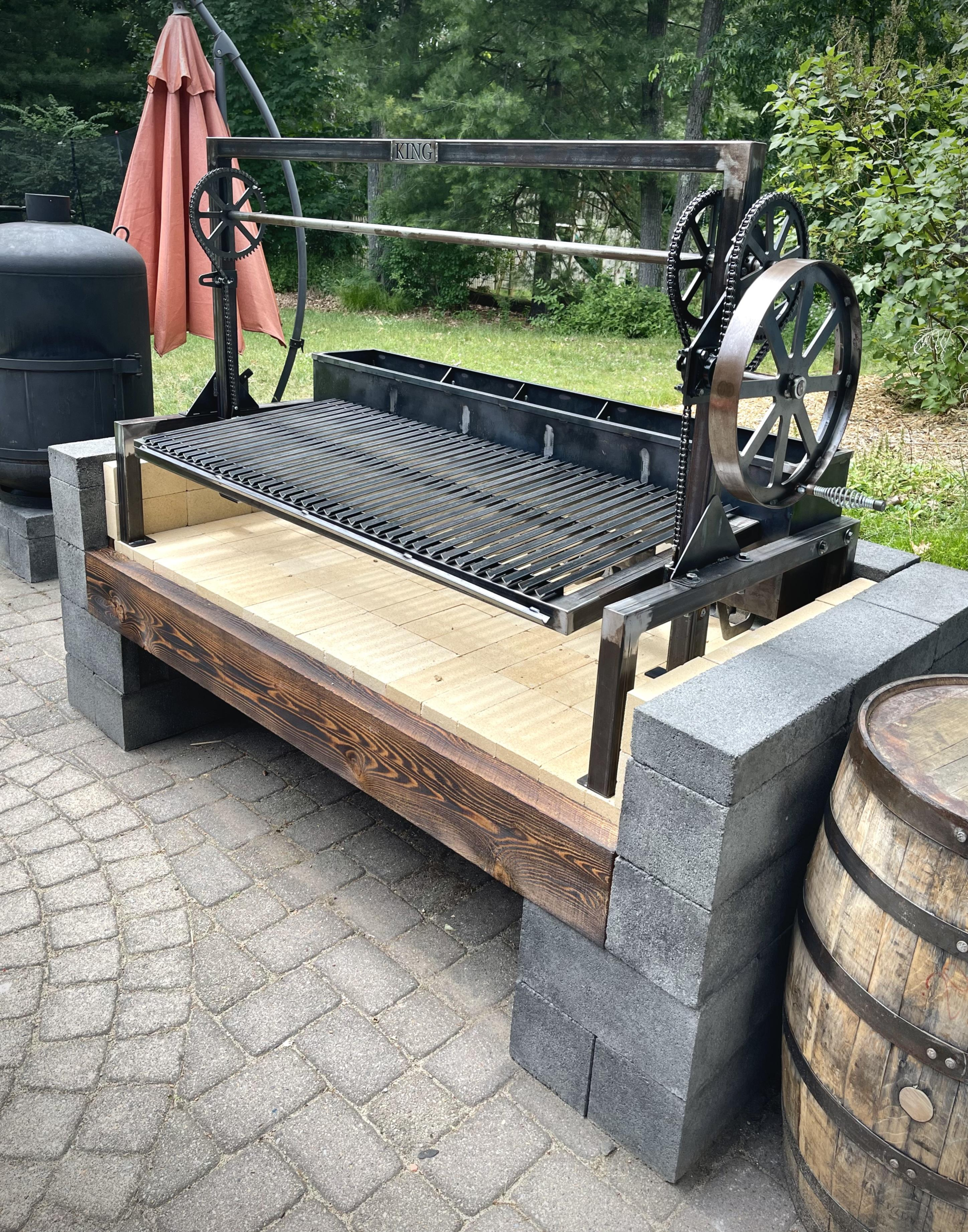 Stained concrete brick grill