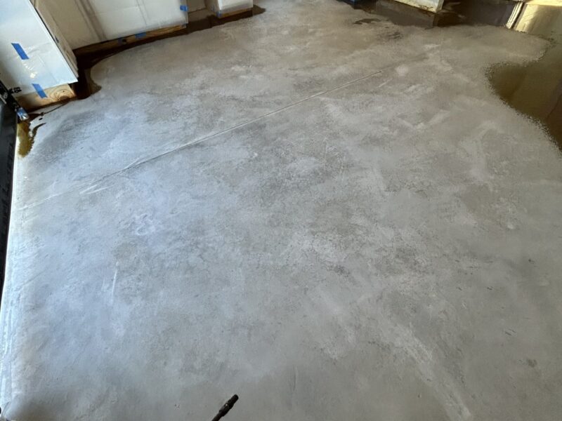 Plain garage interior before EverStain black acid stain