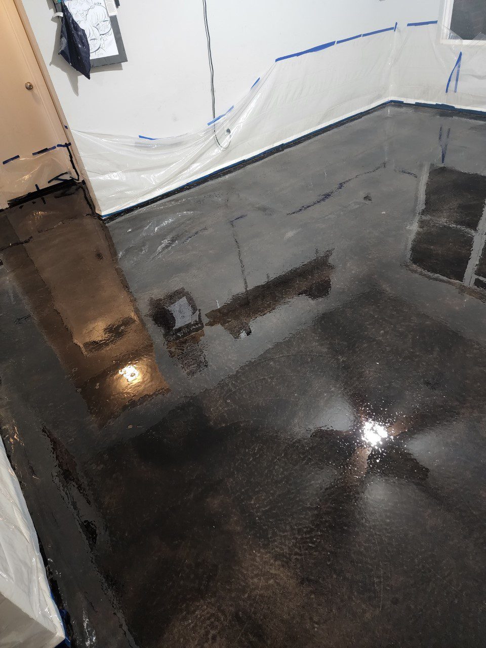 Black acid stain application