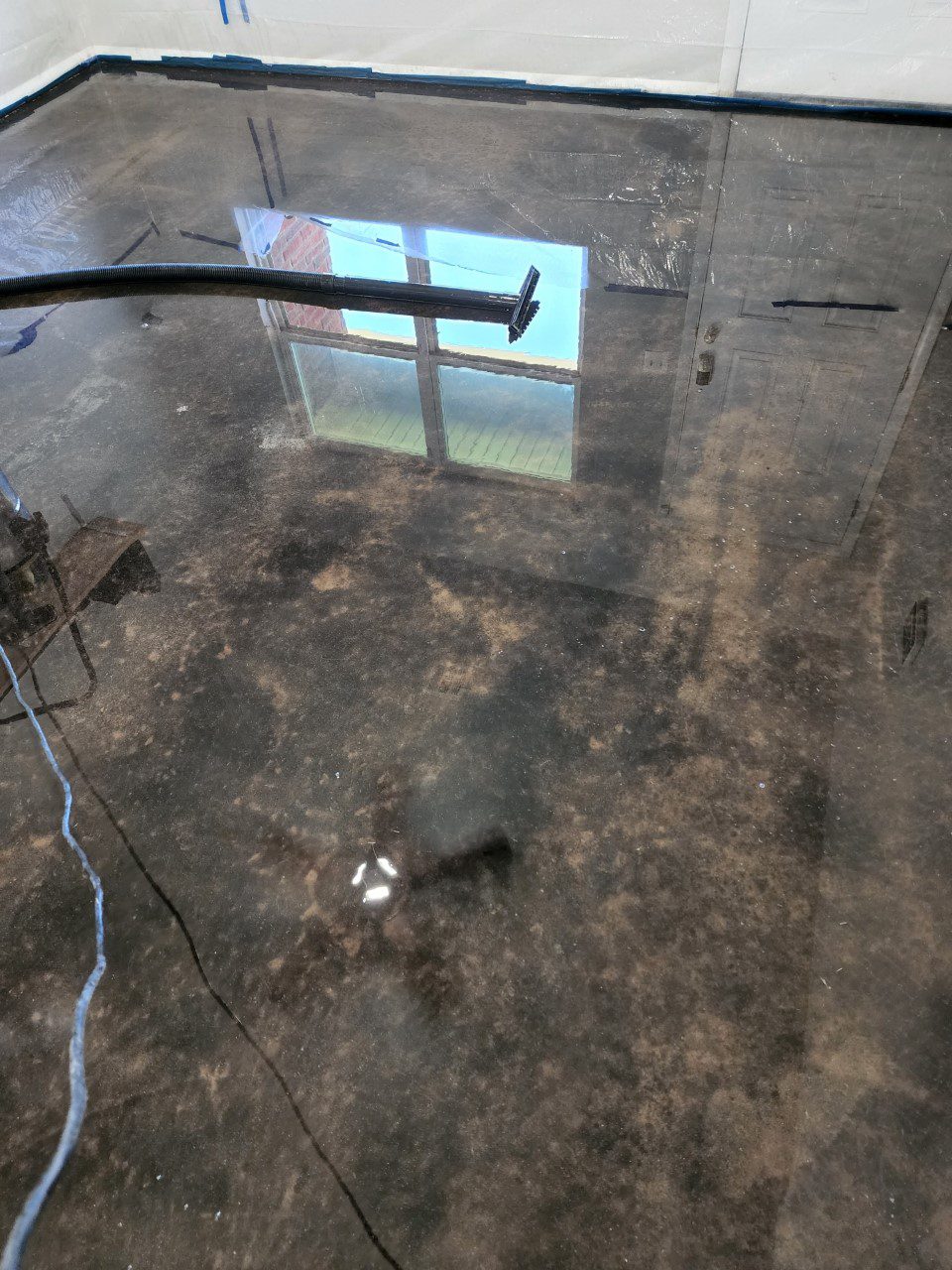 Neutralized and rinsed black acid stain