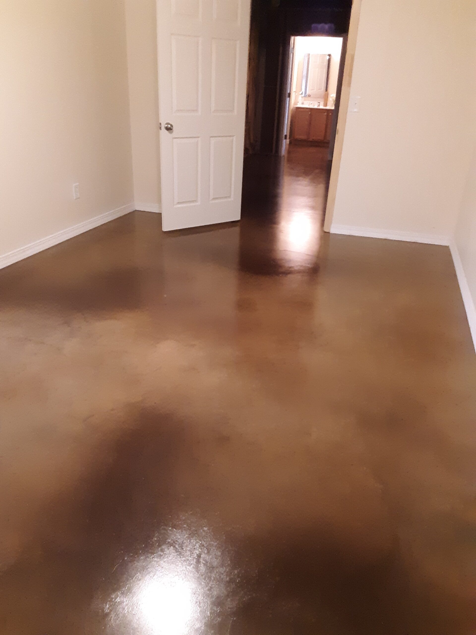 Stained concrete basement floor with aztec brown, driftwood and malayan buff Vibrance dye Stained concrete basement floor with aztec brown, driftwood and malayan buff Vibrance dye