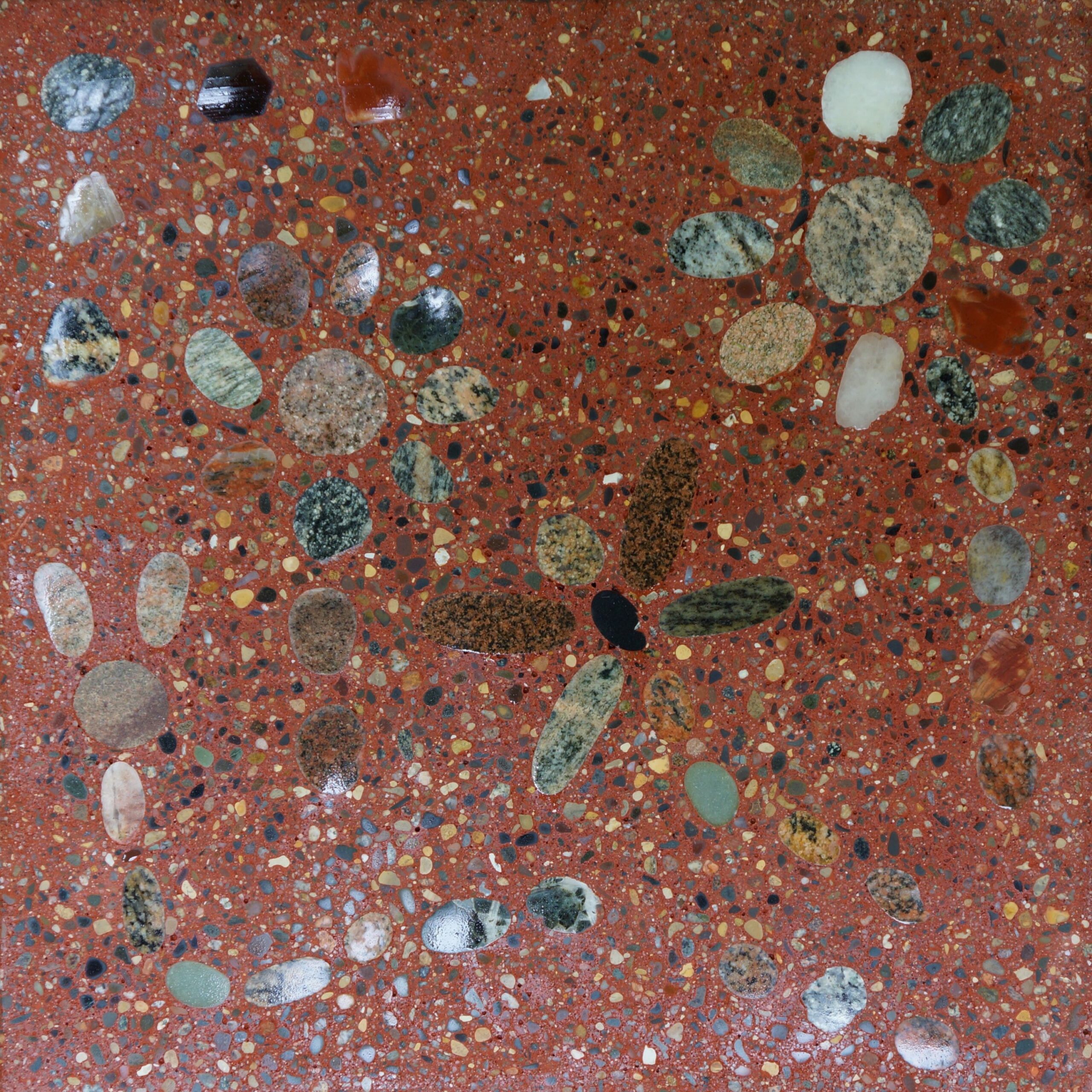 Mosaic concrete pigment paver design