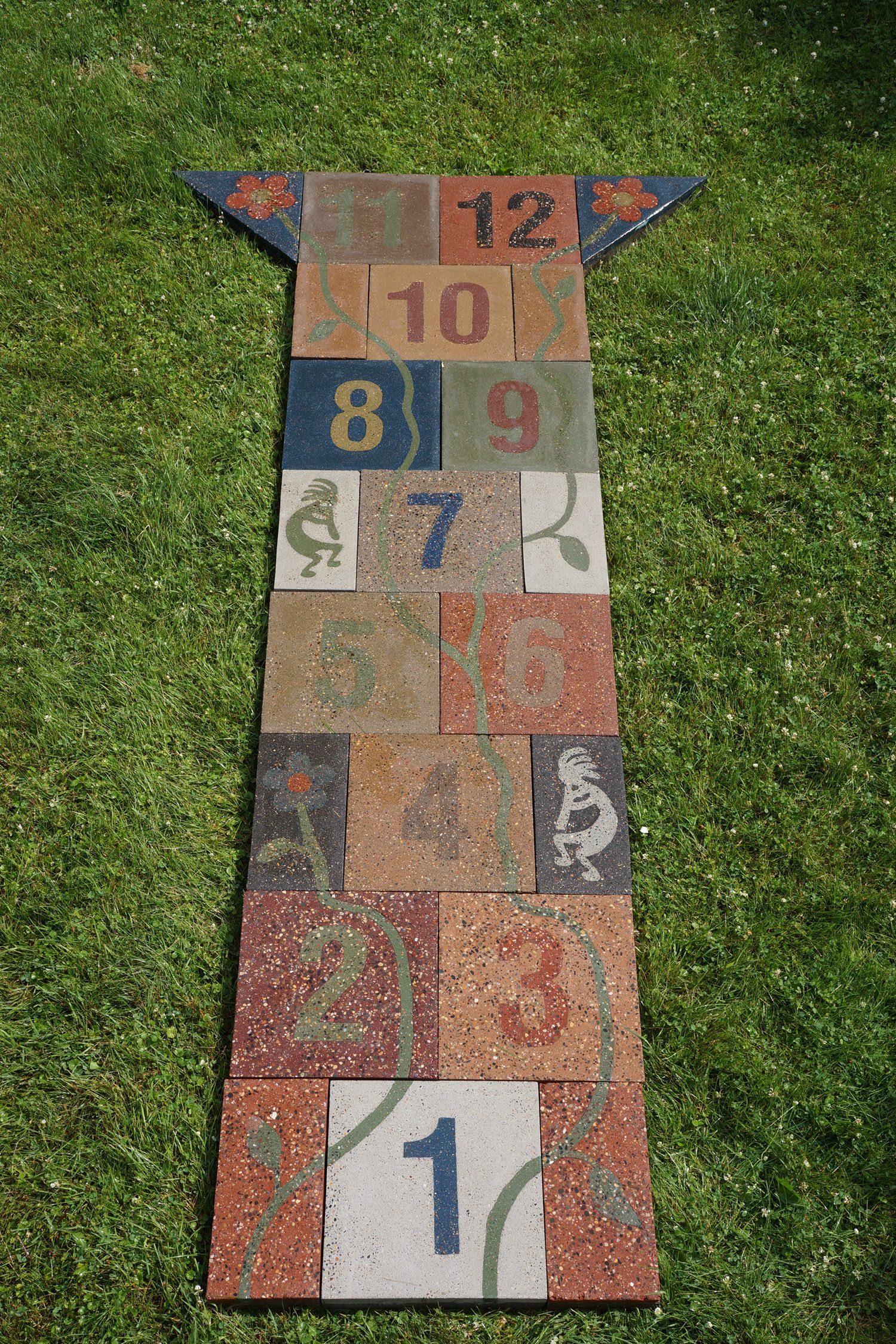 hopscotch concrete pigment paver walkway