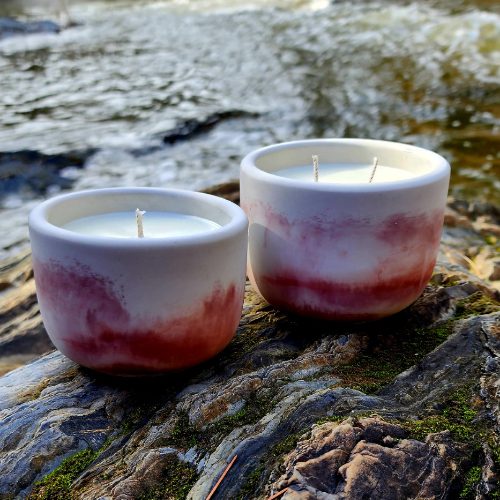 Red Marble Concrete Candle by Raven Candle Co.