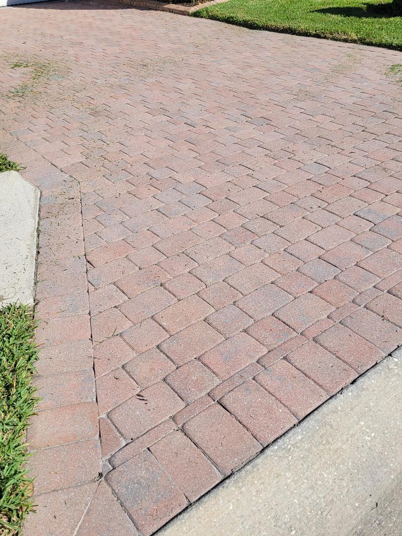Faded concrete driveway pavers